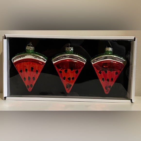 Set Of Three Large Watermelon Ornaments Home Decor - Kitchenn Decor Fruits - Picture 1 of 6